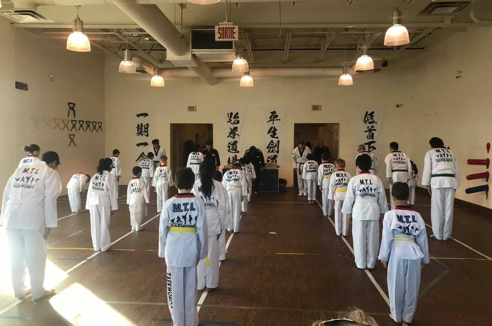 Child building confidence in martial arts